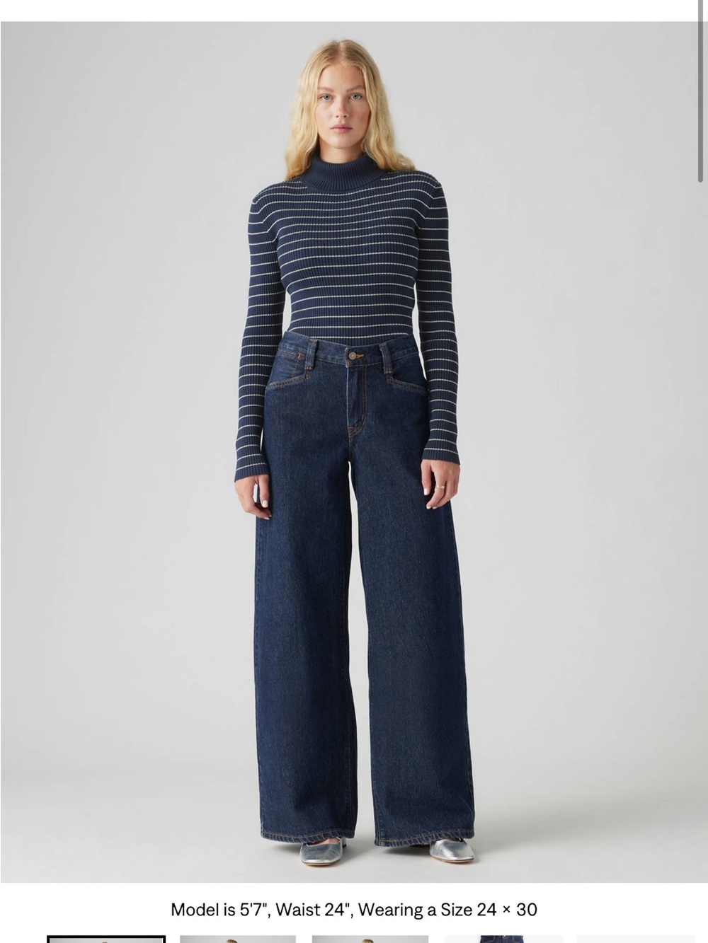 Levi's Navy Wide-Leg High-Rise Jeans